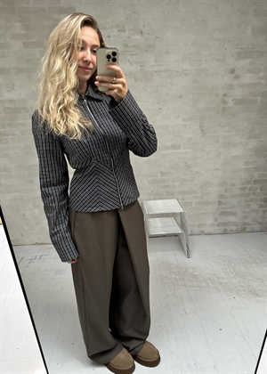 Cathy zip skjorte Sort Neo Noir 